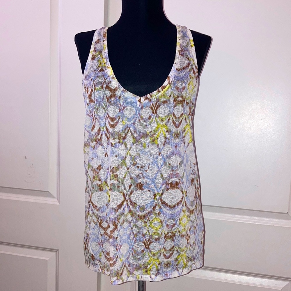 FREE PEOPLE Boho Printed Sexy Racerback Tank Top S